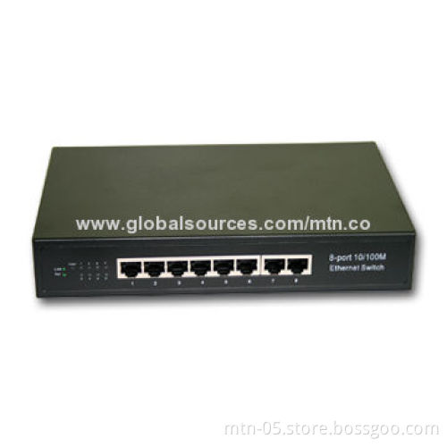 8-port Network Management Ethernet Switch with Internal Power